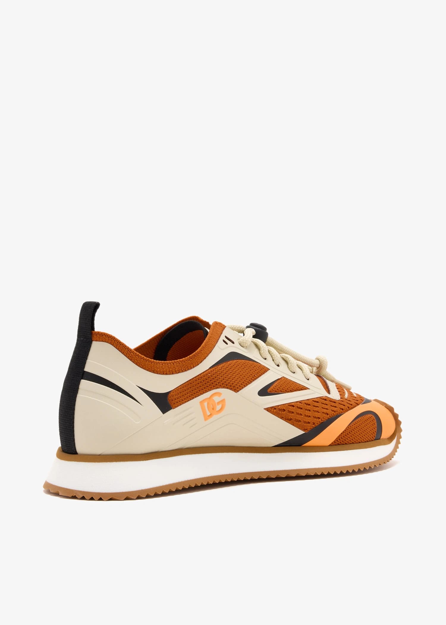 Dolce & Gabbana Kids' Orange Knit Mesh Low-Top Sneakers with DG Logo - 3
