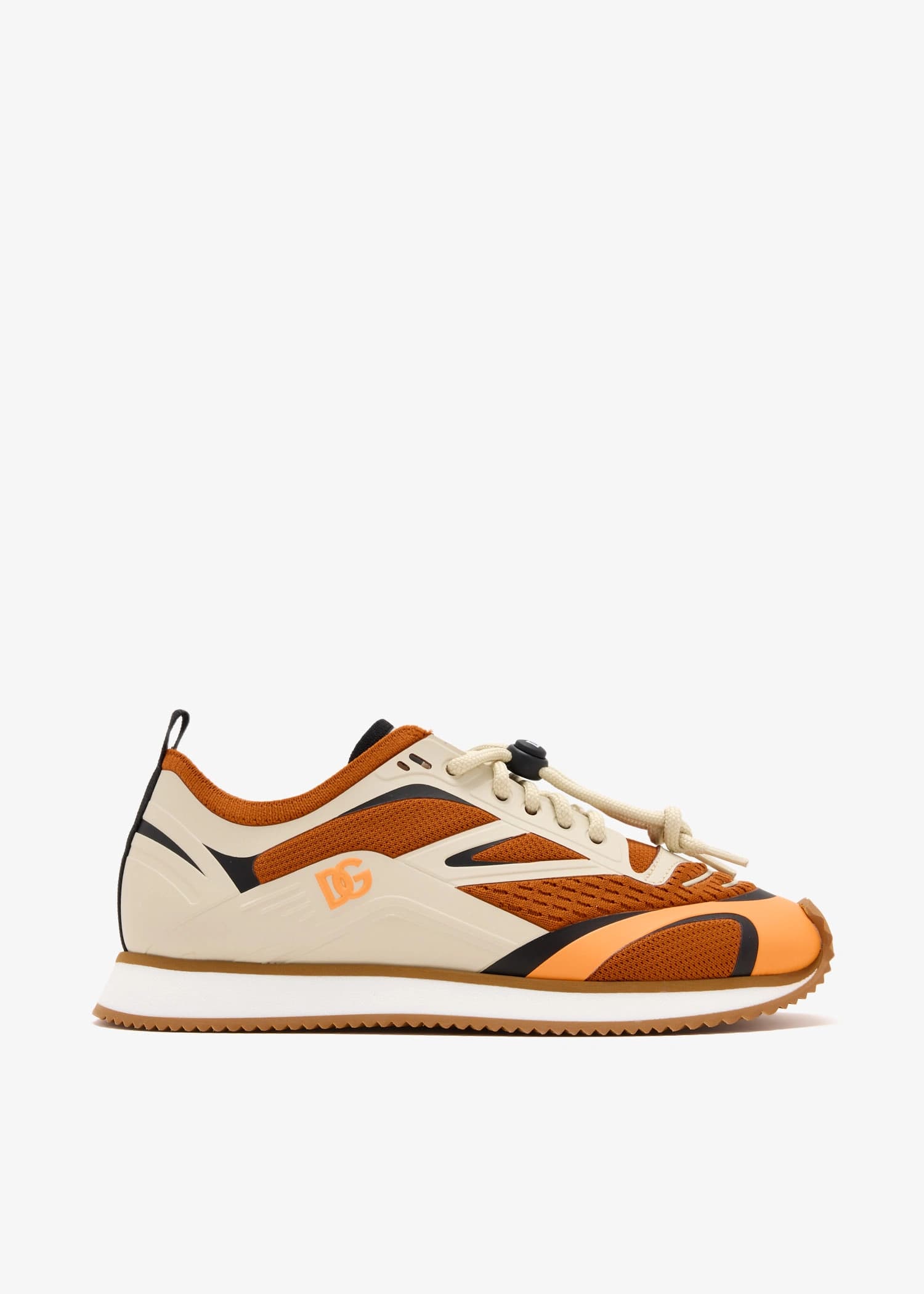 Dolce & Gabbana Kids' Orange Knit Mesh Low-Top Sneakers with DG Logo - 1