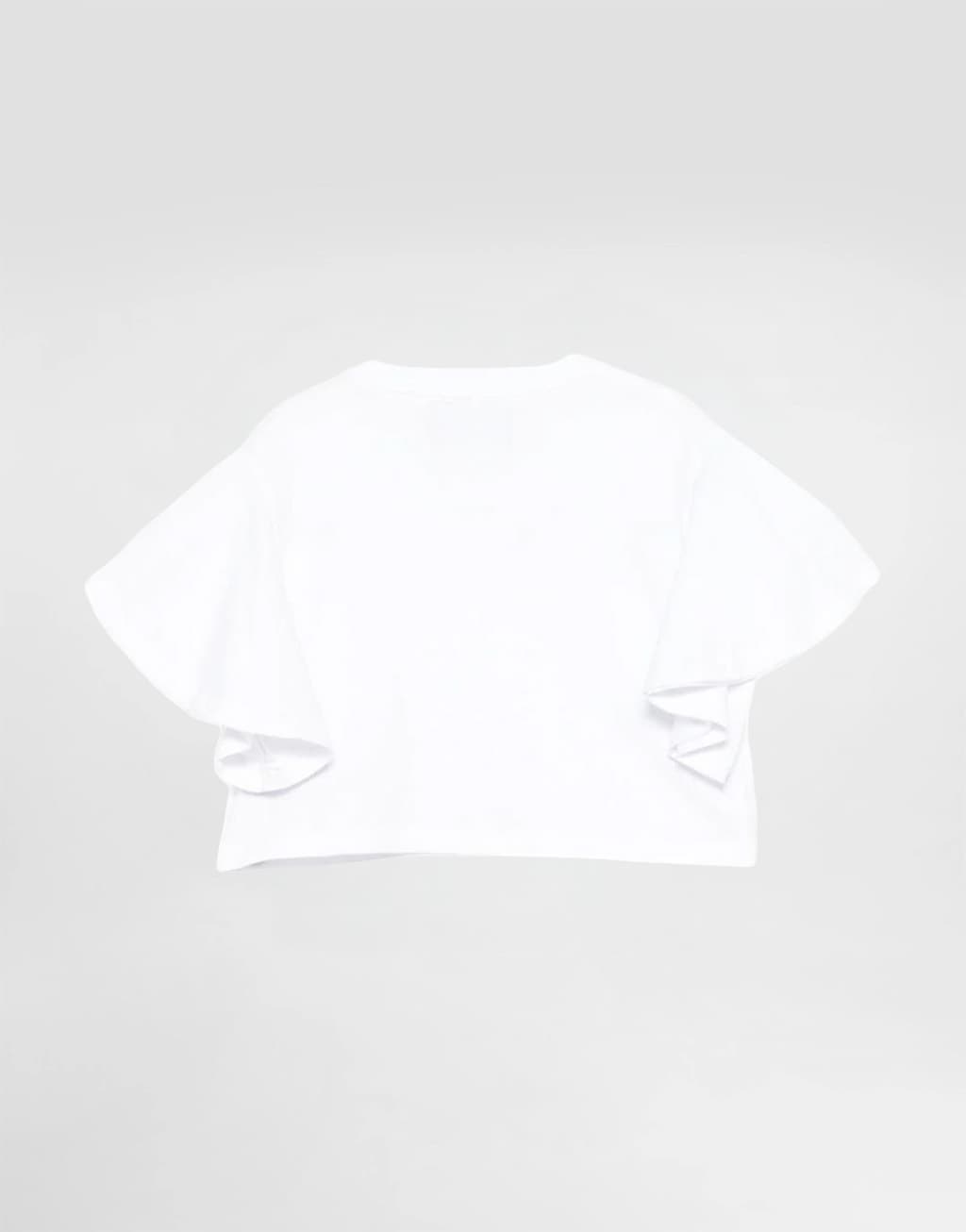 John Richmond Junior Girls' T-Shirt Waras White with Ruffle Sleeves - 2
