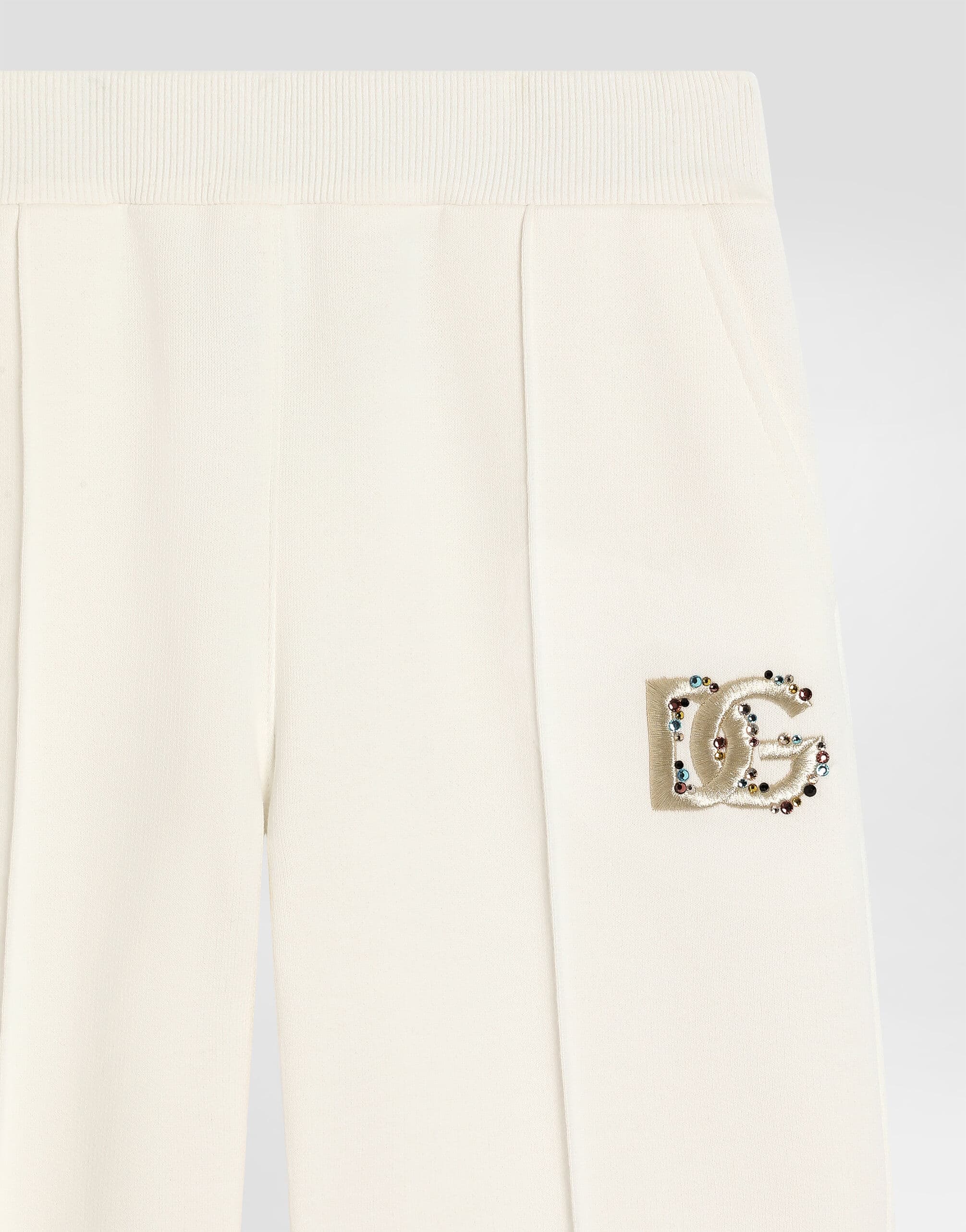 Dolce & Gabbana Kids' Fleece Trousers with DG Embroidery and Rhinestones - 3