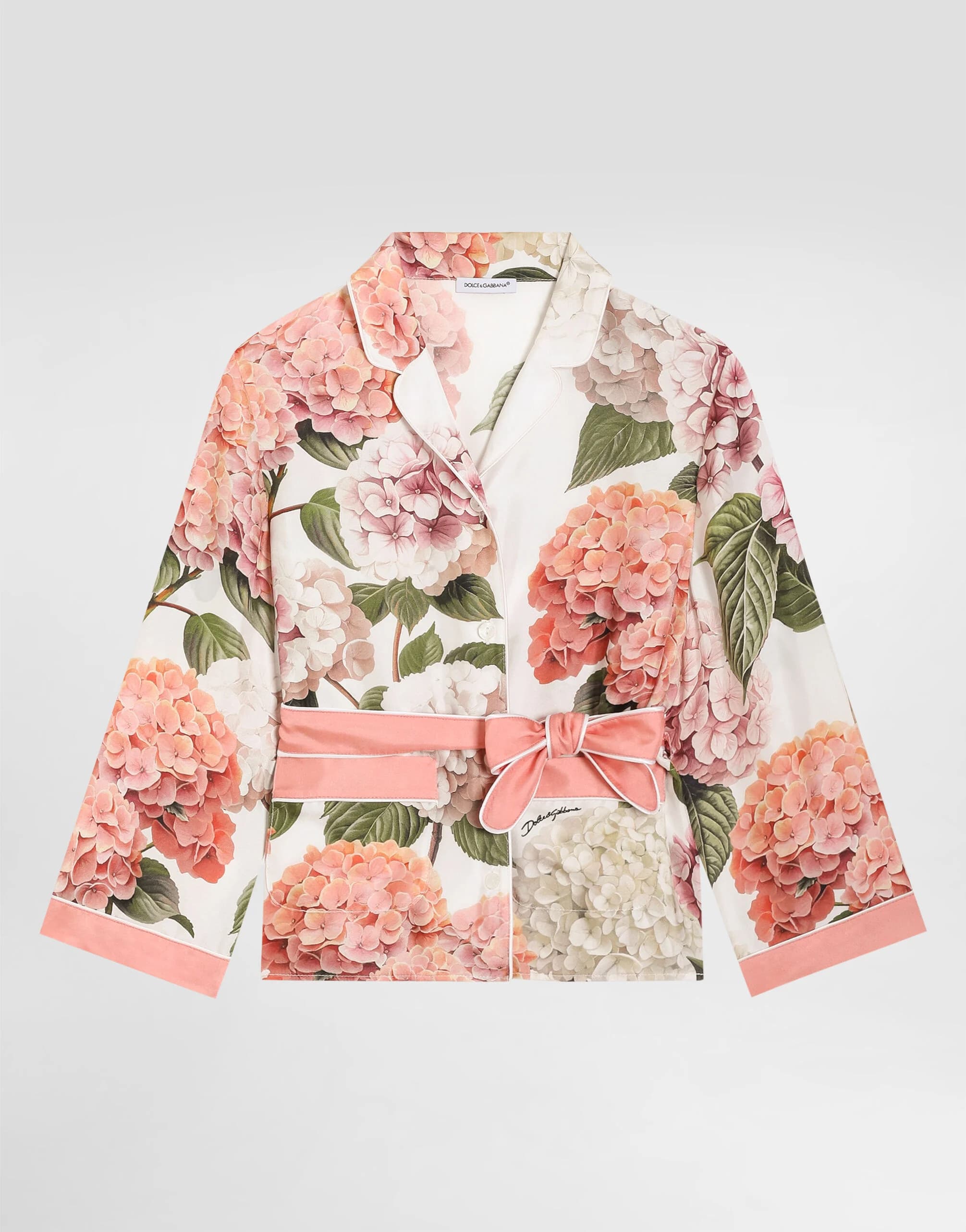 Dolce & Gabbana Kids Hydrangea-Print Vanity Twill Silk Shirt - 1