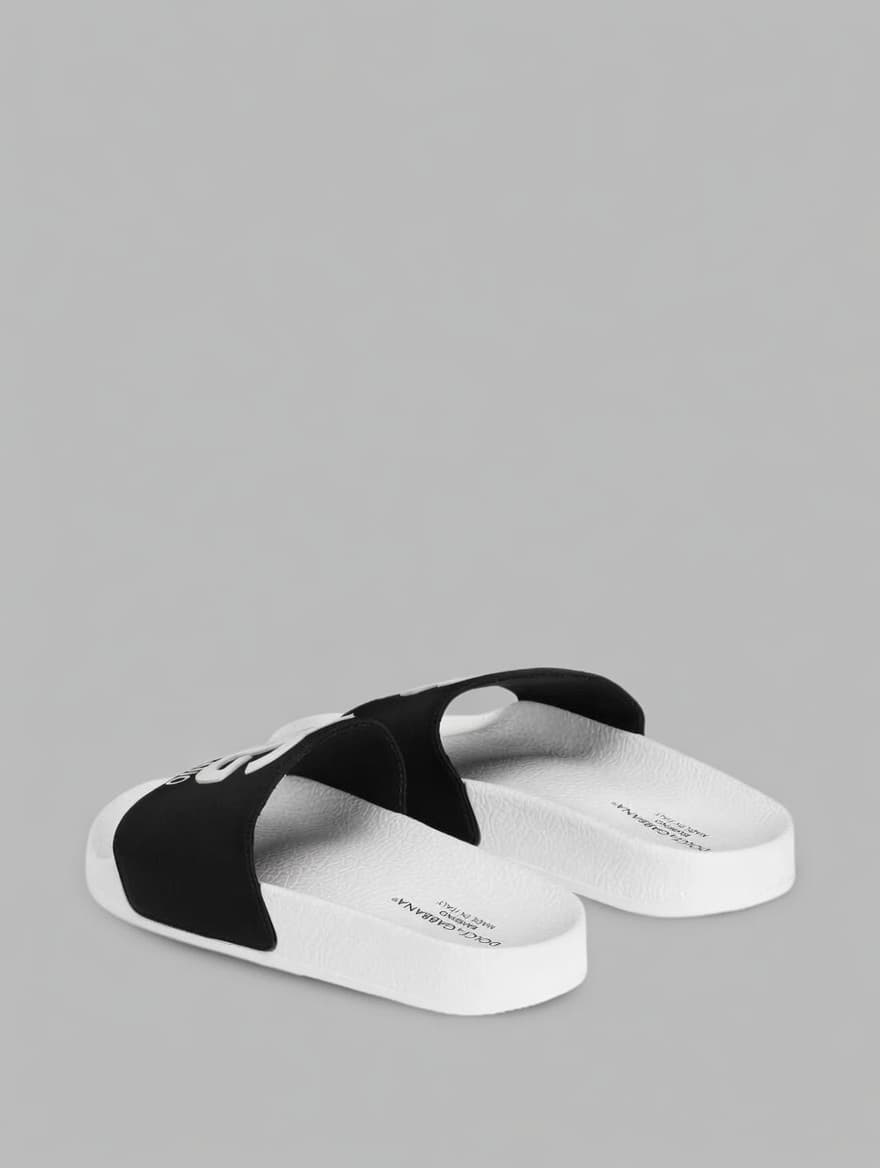 Dolce & Gabbana Kids White Slides with DG Milano Logo - 4
