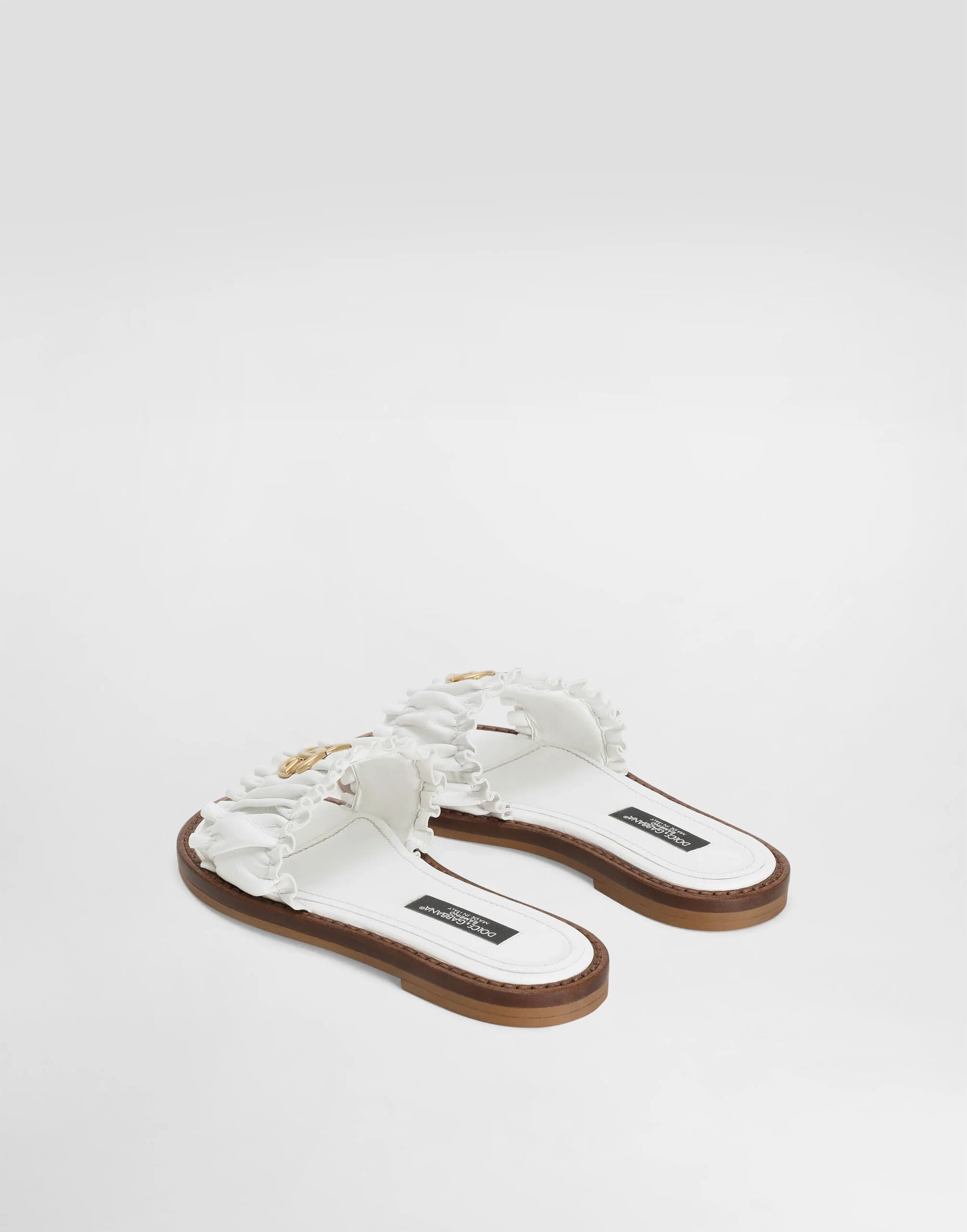 Dolce & Gabbana Kids Nappa Leather Flat Slippers - 4