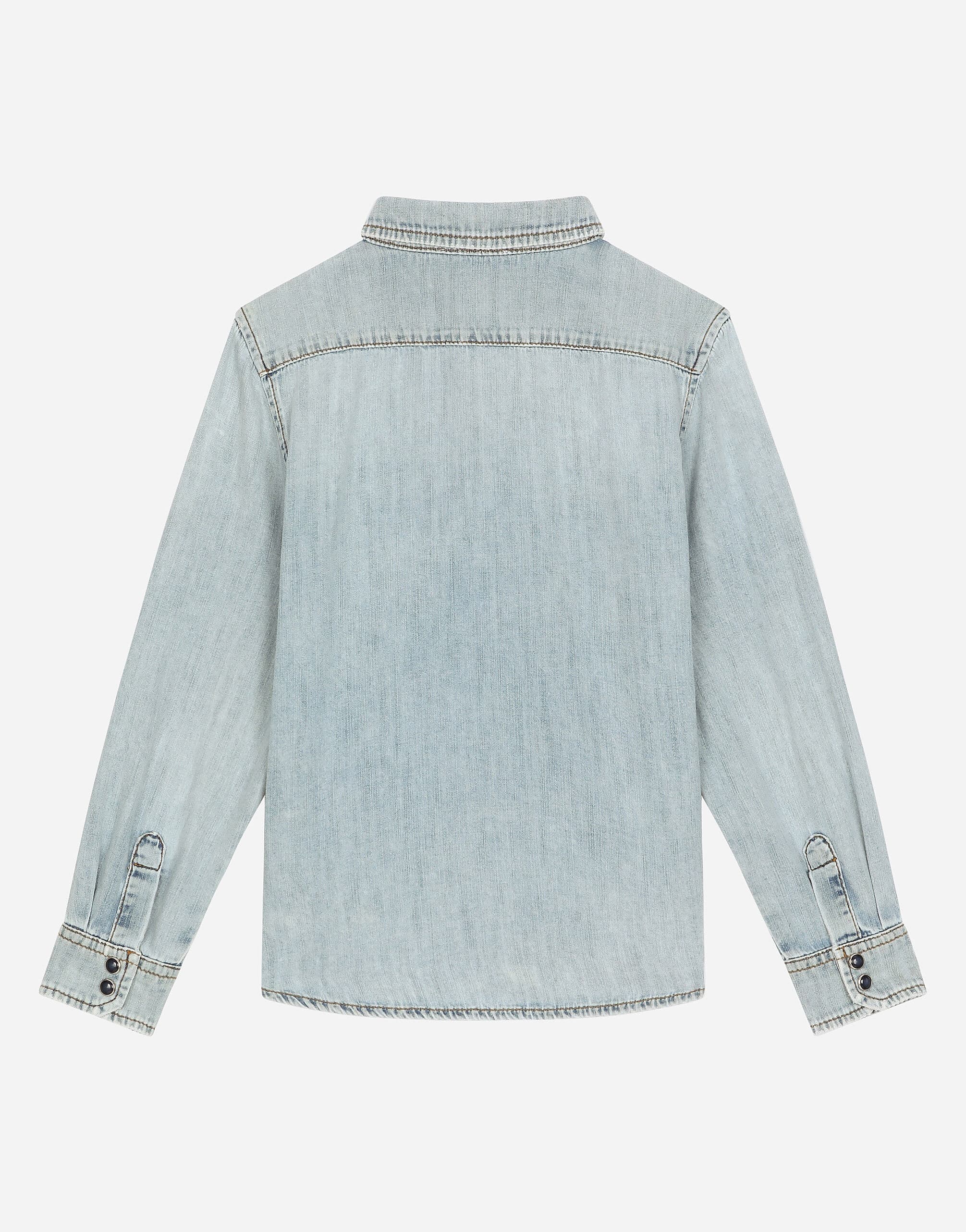 Dolce & Gabbana Kids Denim Shirt with DG Logo - 2
