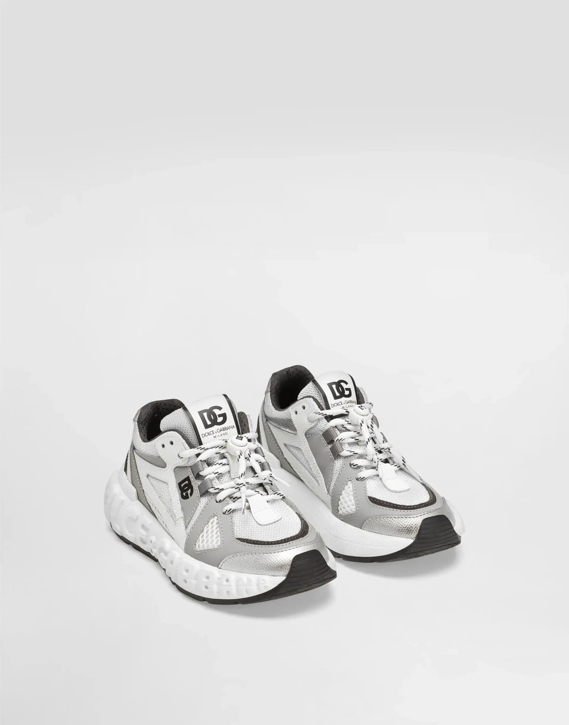 Dolce & Gabbana Kids Sneakers in mixed materials with DG logo - 2