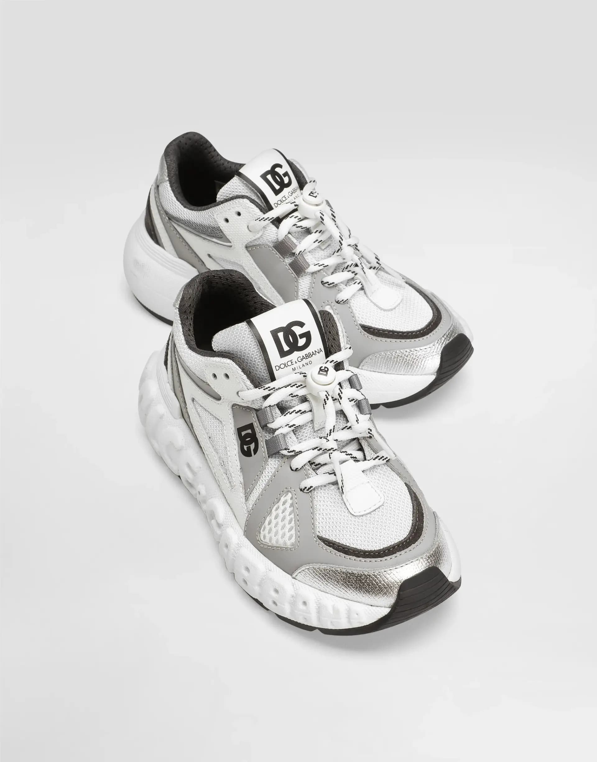 Dolce & Gabbana Kids Sneakers in mixed materials with DG logo - 4