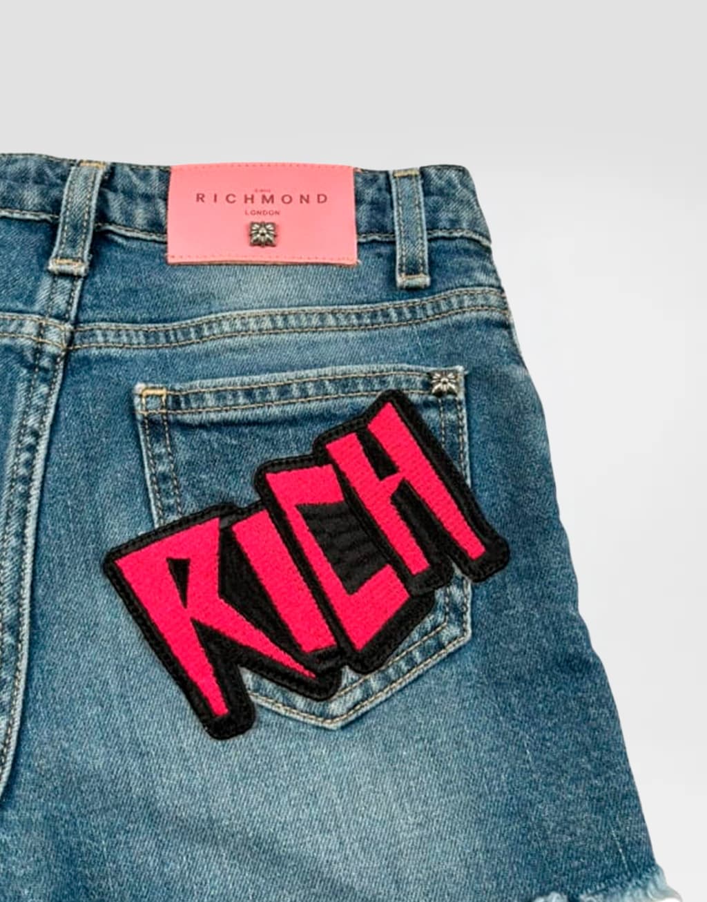 John Richmond Junior Girls' Denim Shorts Savini with RICH Patch - 2