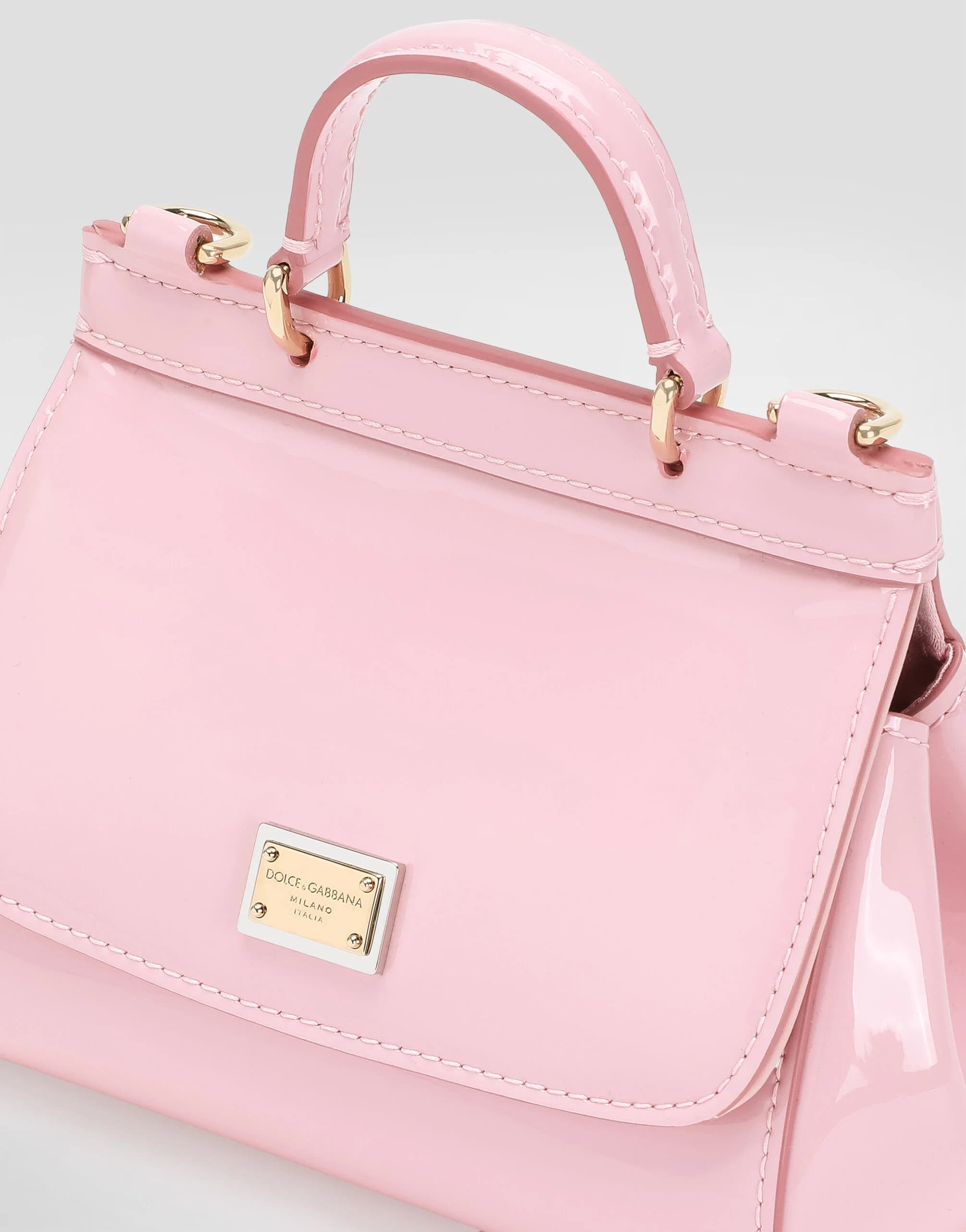 Dolce & Gabbana Kids Patent leather mini Sicily bag in pink - 3