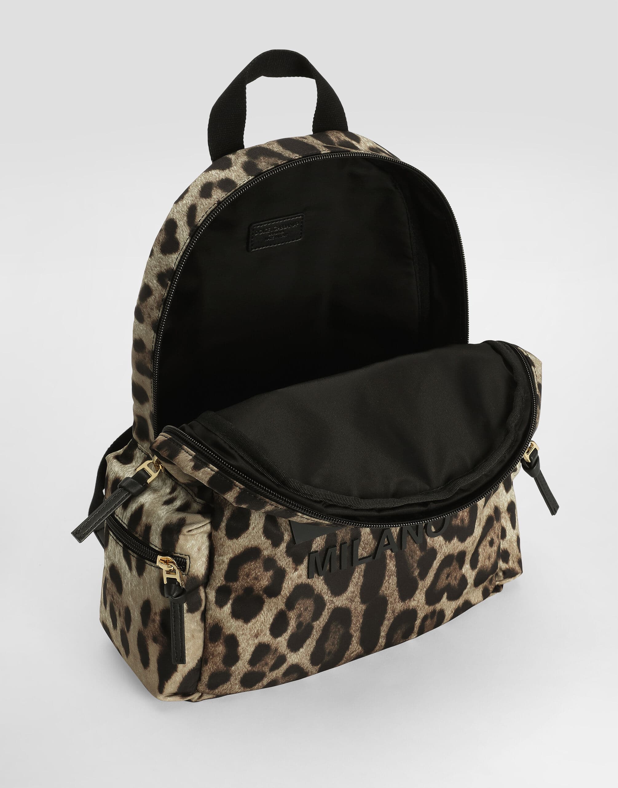 Dolce & Gabbana Kids Leo-Print Nylon Backpack with DG Logo - 4