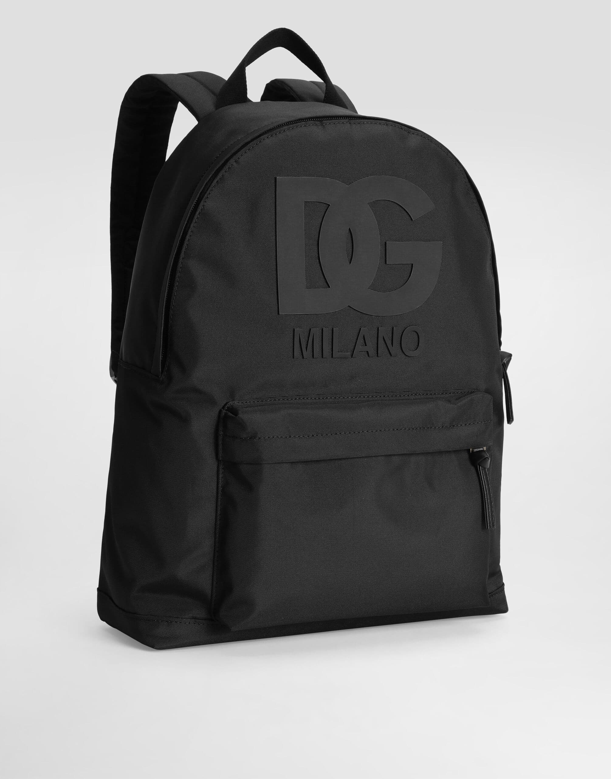Dolce & Gabbana Kids Nylon Backpack with DG Rubber Patch Black - 2
