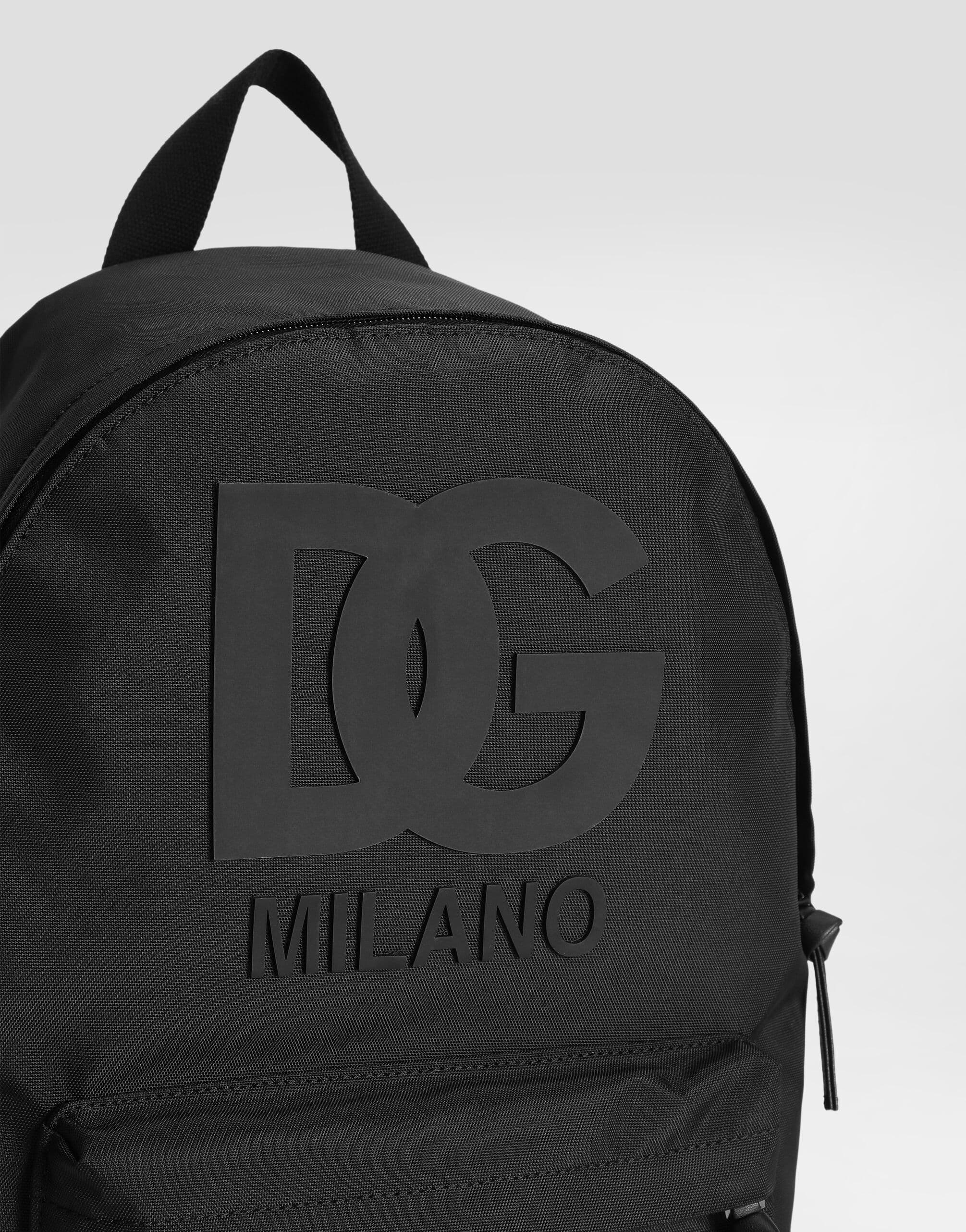 Dolce & Gabbana Kids Nylon Backpack with DG Rubber Patch Black - 5