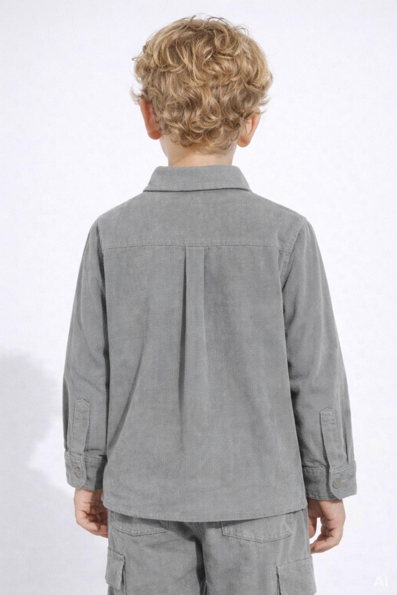 Dolce & Gabbana Kids long-sleeved grey corduroy shirt - 3