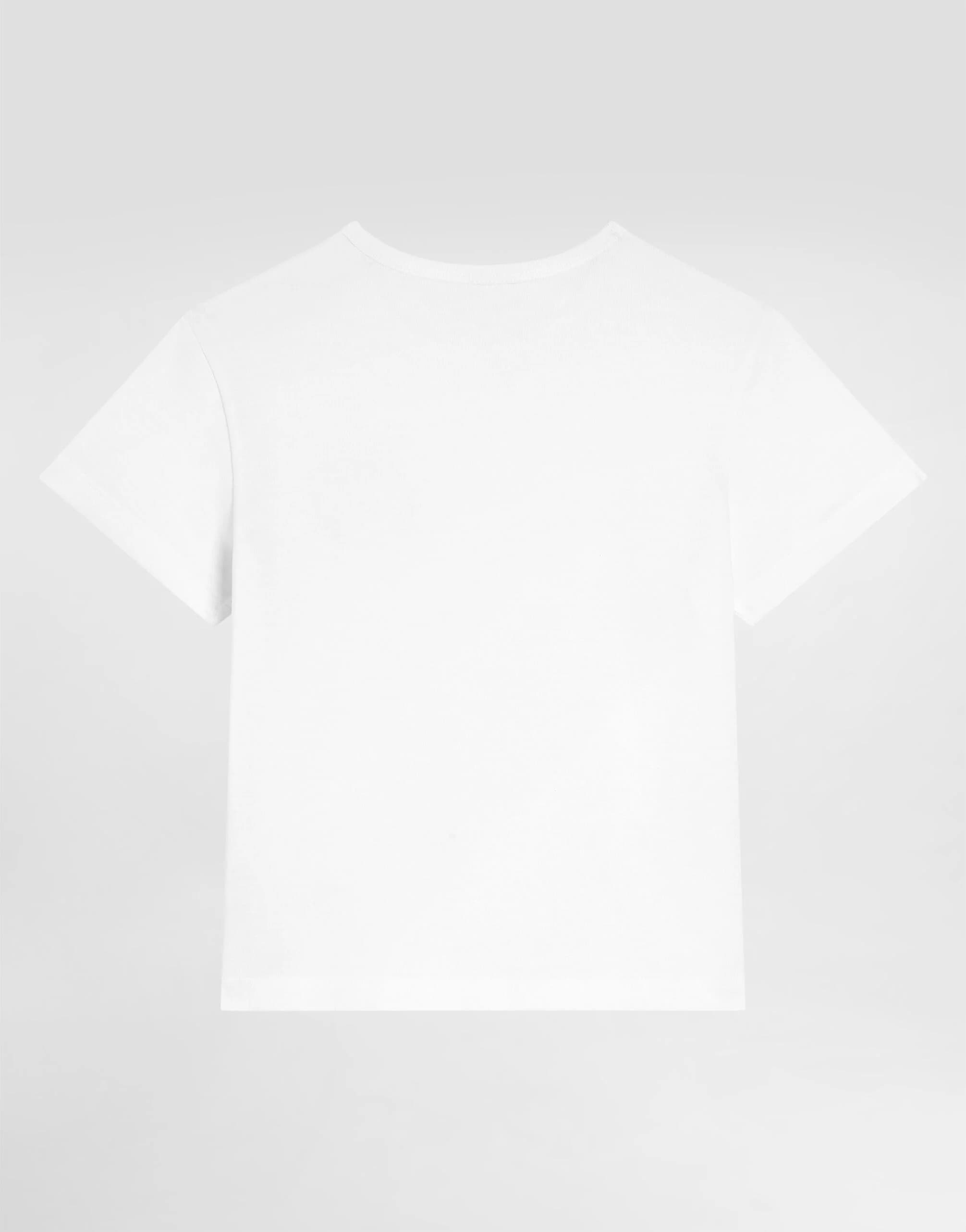 Dolce & Gabbana Kids Cotton T-Shirt with Metal Logo Plate - 2