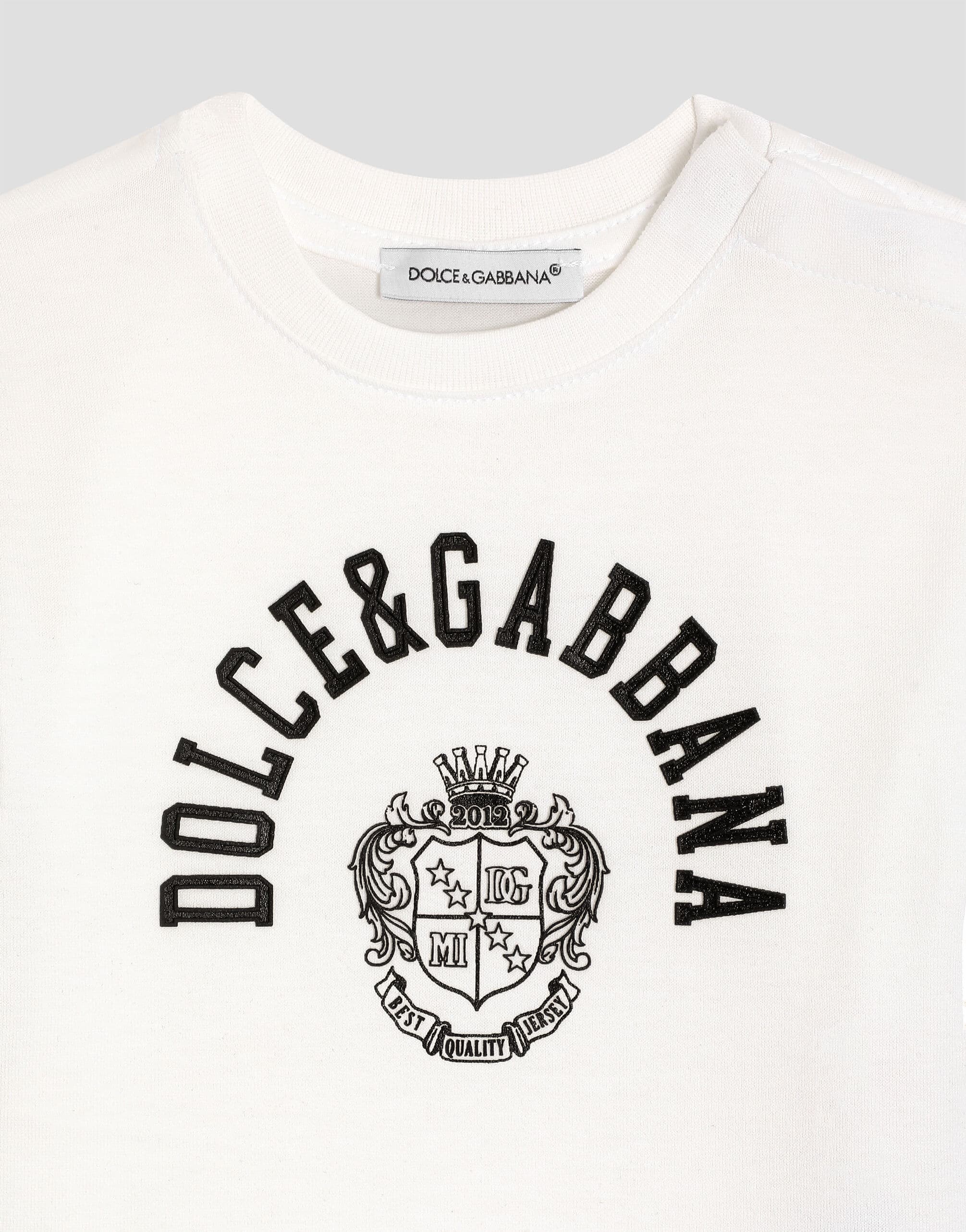 Dolce & Gabbana Kids Cotton T-Shirt with Embroidered Logo - 3