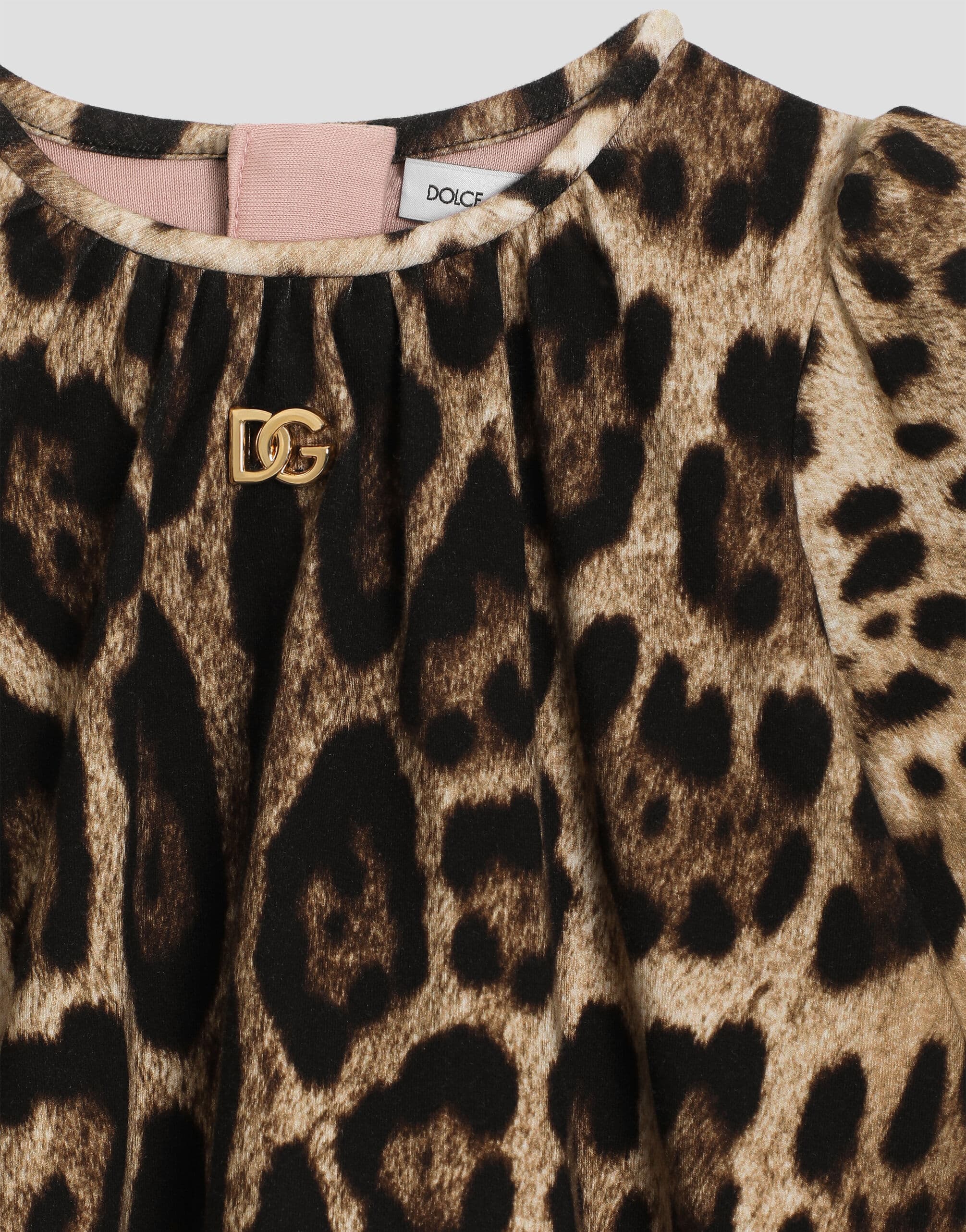 Dolce & Gabbana Kids Leopard-Print Dress with Matching Shorts - 4