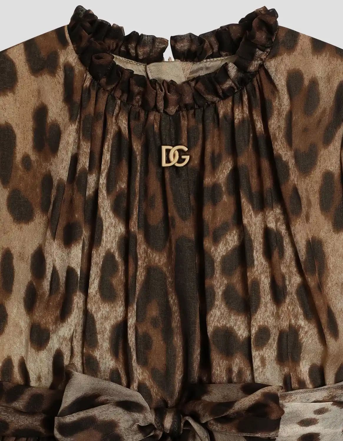 Dolce & Gabbana Kids Leopard-Print Silk Dress - 4