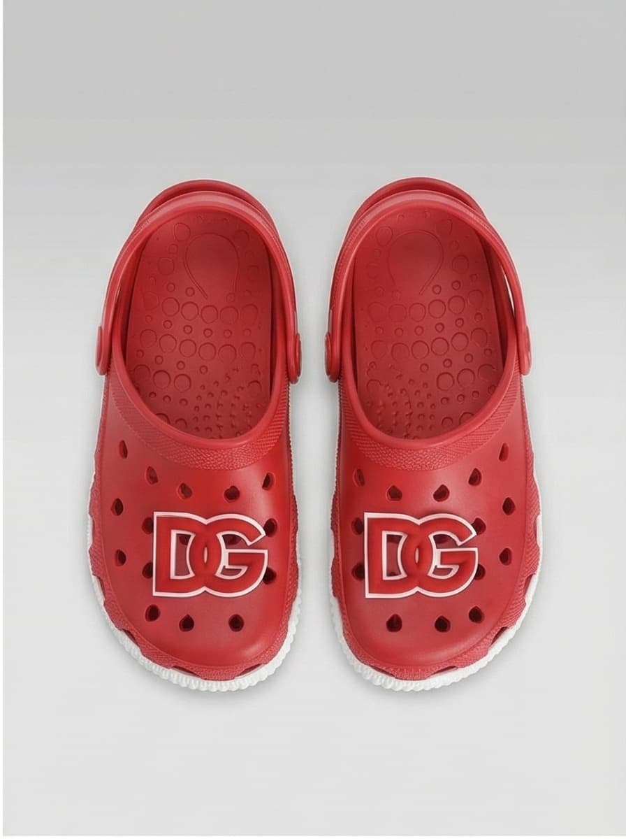 Dolce & Gabbana Kids Perforated Rubber Clogs with DG Logo - 5