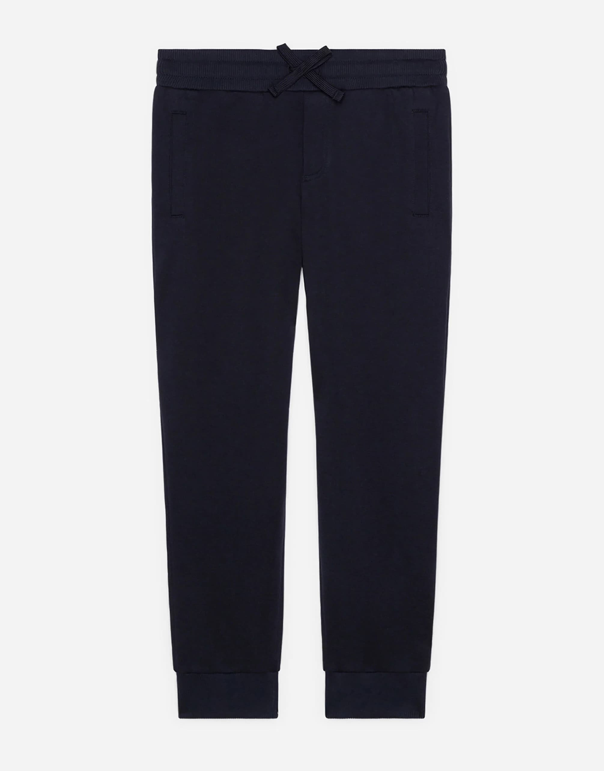 Dolce & Gabbana Kids' Cotton Jersey Jogging Pants with DG Logo Plate