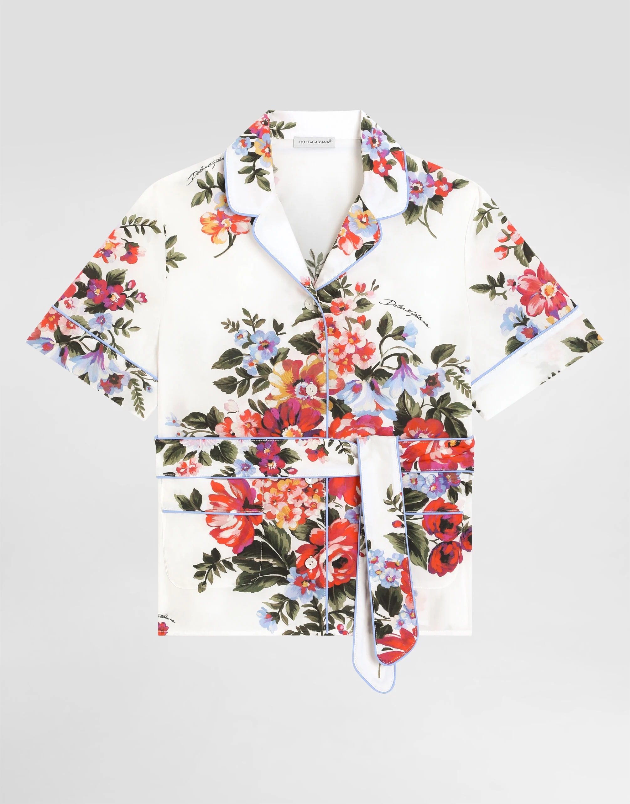 Dolce & Gabbana Kids Flower Bouquet-Print Vanity Poplin Shirt