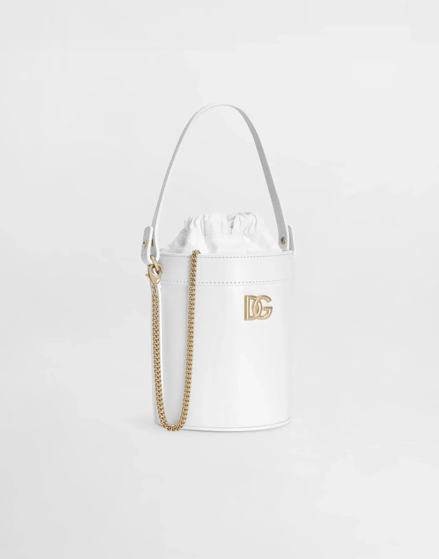Dolce & Gabbana Kids Nappa Calfskin Bucket Bag White