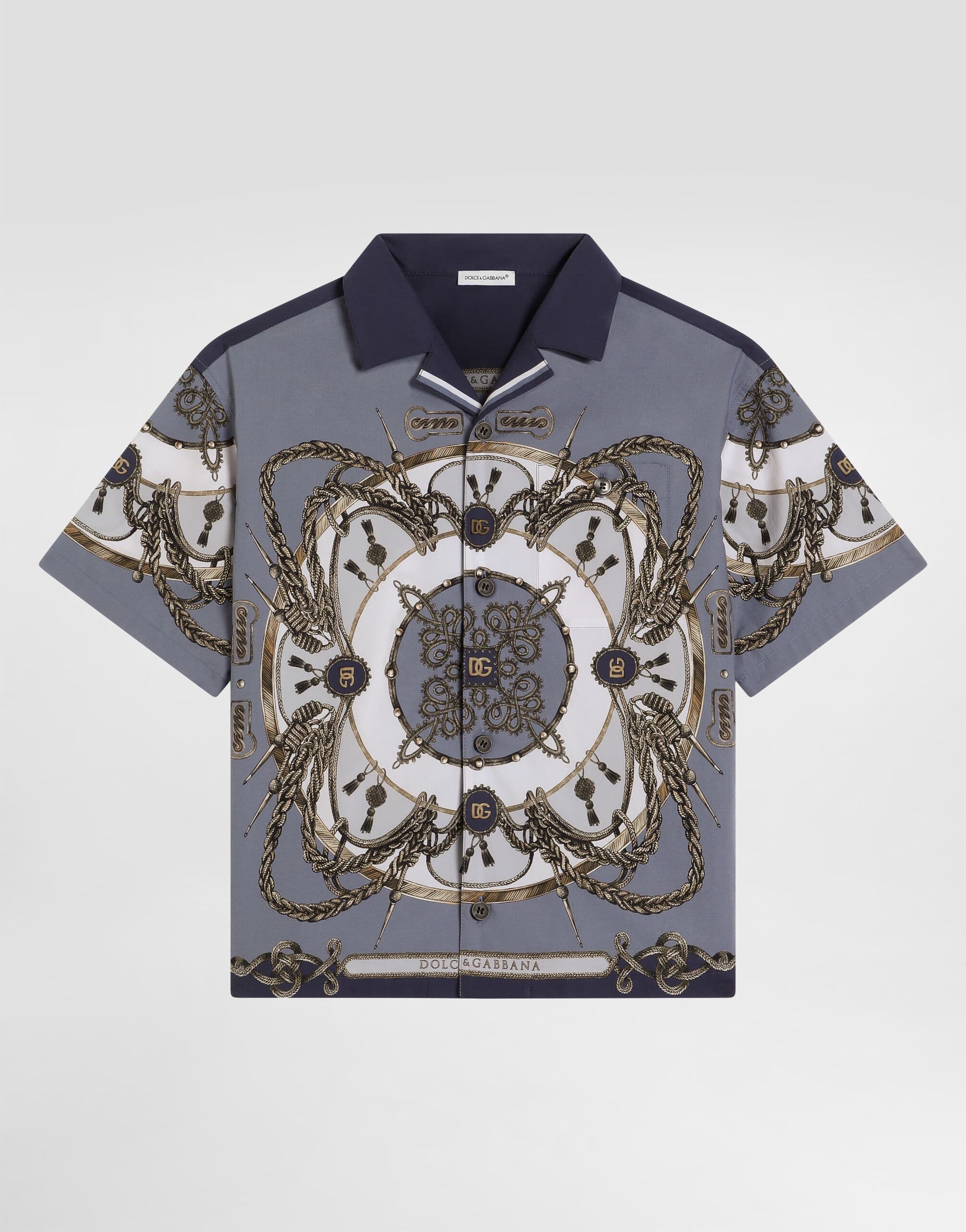 Dolce & Gabbana Kids' Cargo-Print Poplin Shirt