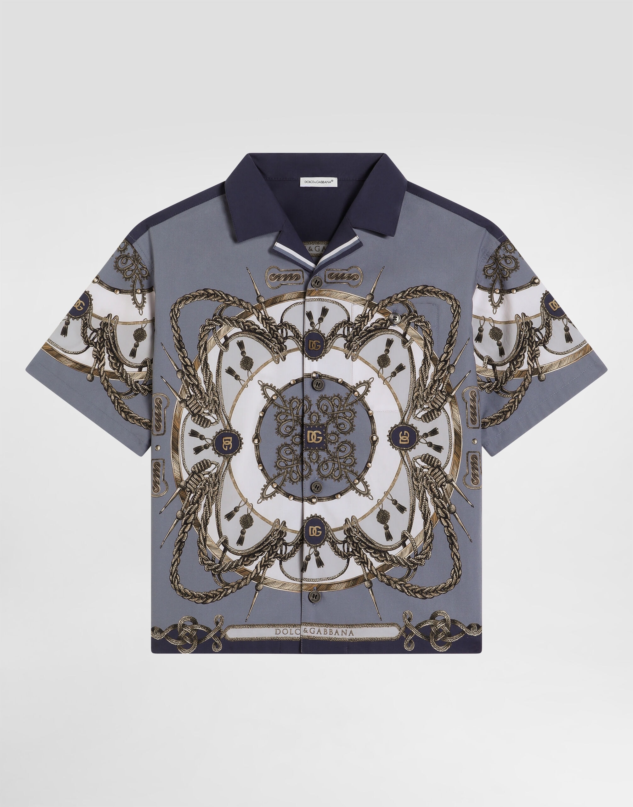 Dolce & Gabbana Kids' Cargo-Print Poplin Shirt