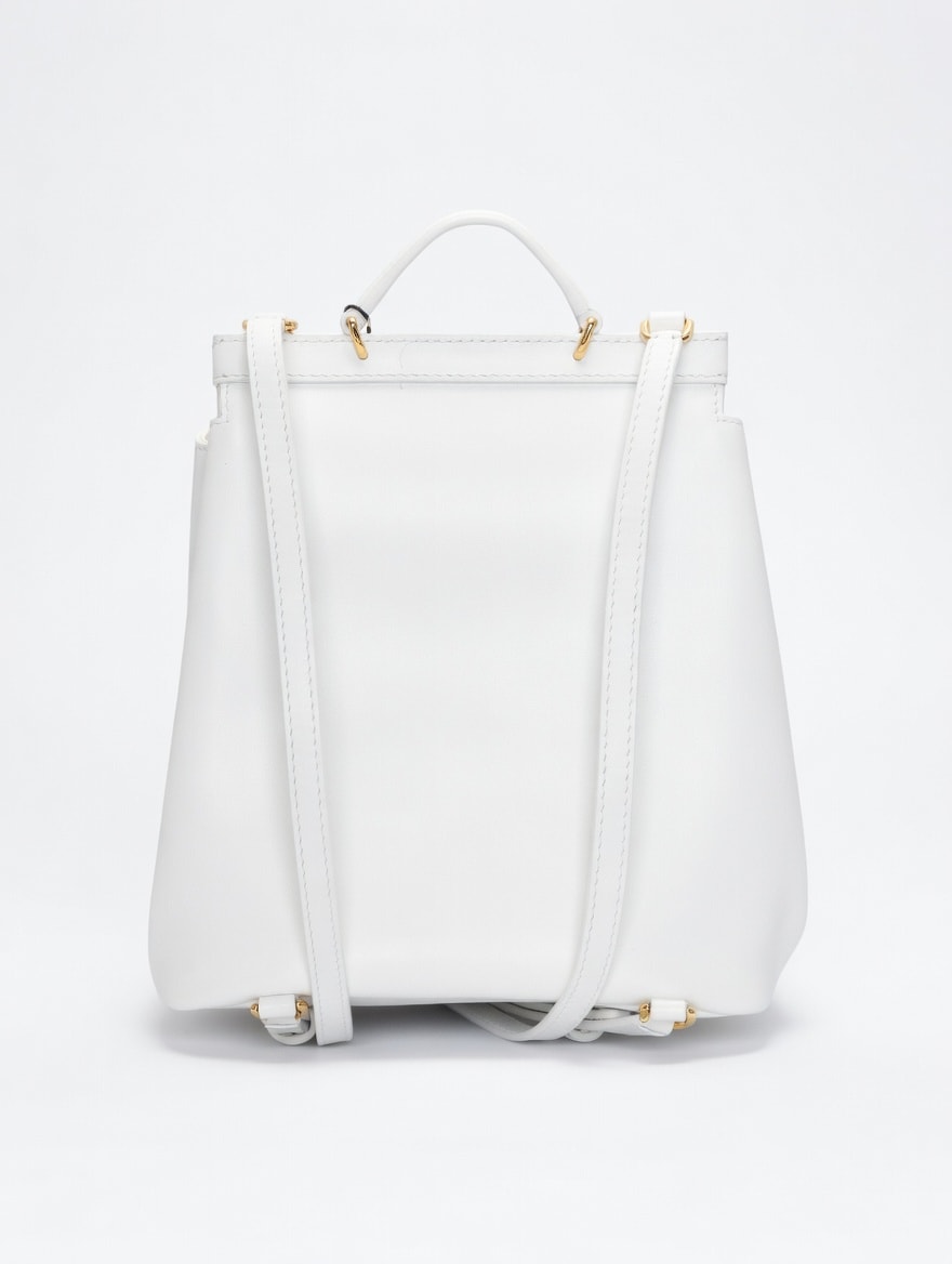 Dolce & Gabbana Kids Sicily Calfskin Leather Backpack White