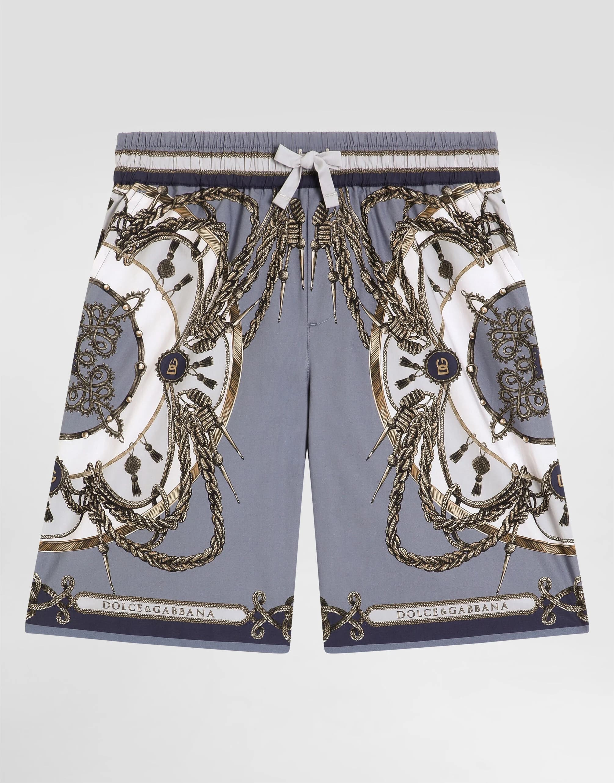Dolce & Gabbana Kids Cargo-Print Poplin Bermuda Shorts, Oversized
