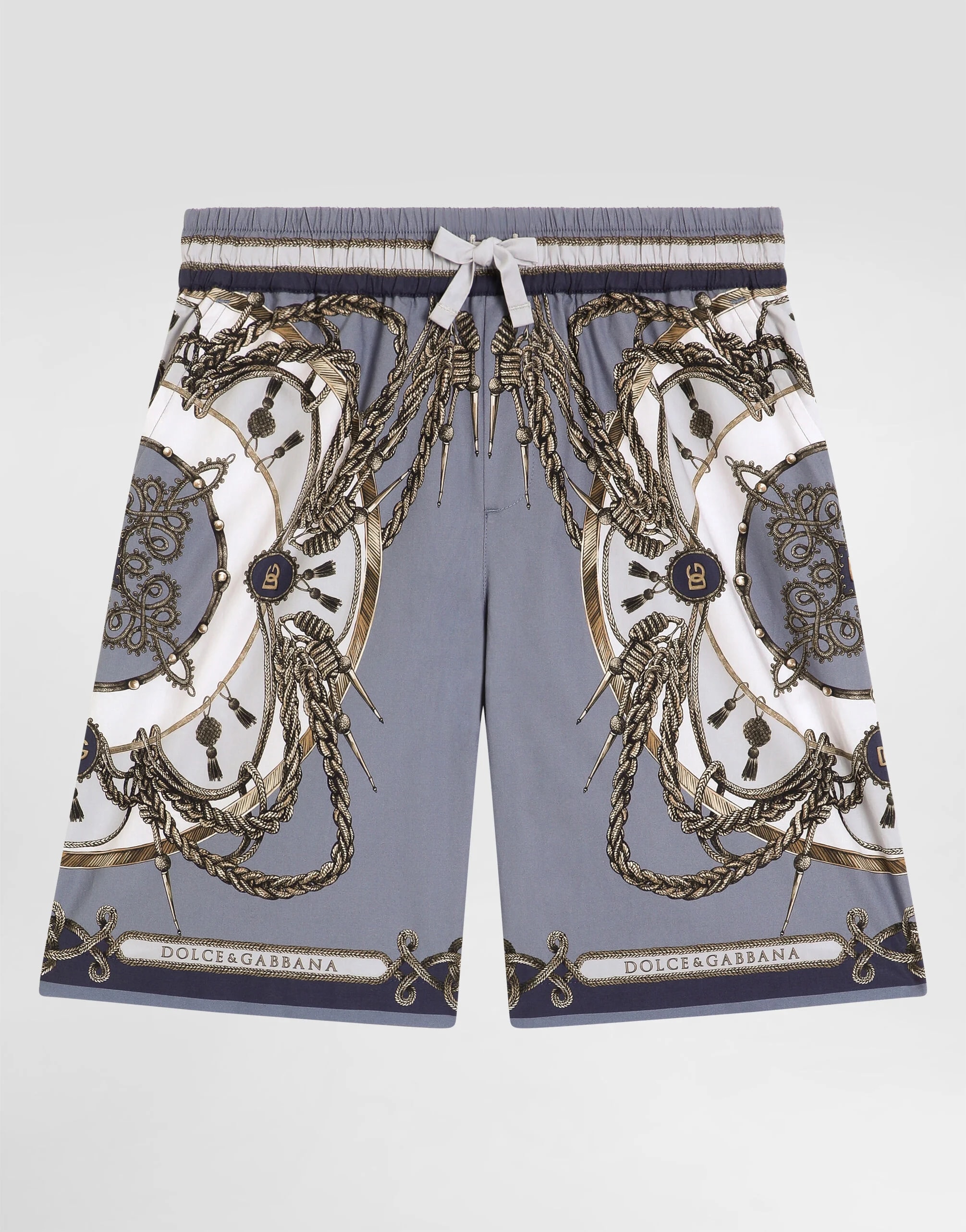 Dolce & Gabbana Kids Cargo-Print Poplin Bermuda Shorts, Oversized