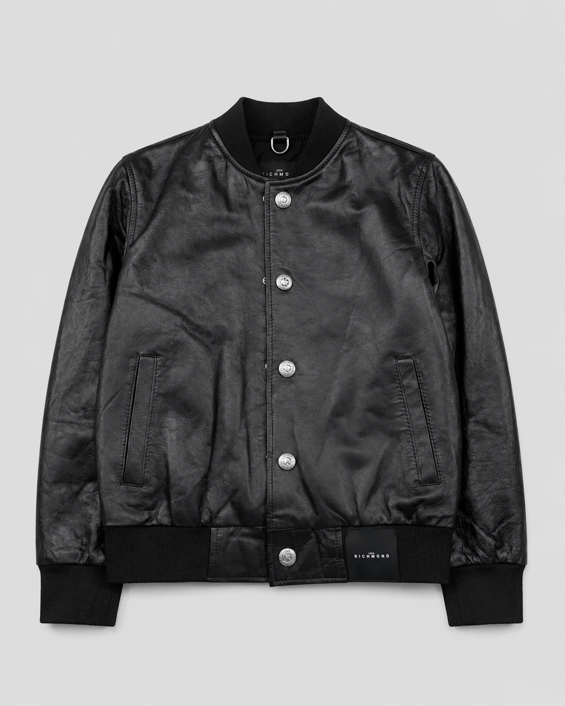 John Richmond Junior Black Leather Biker Jacket Bhura