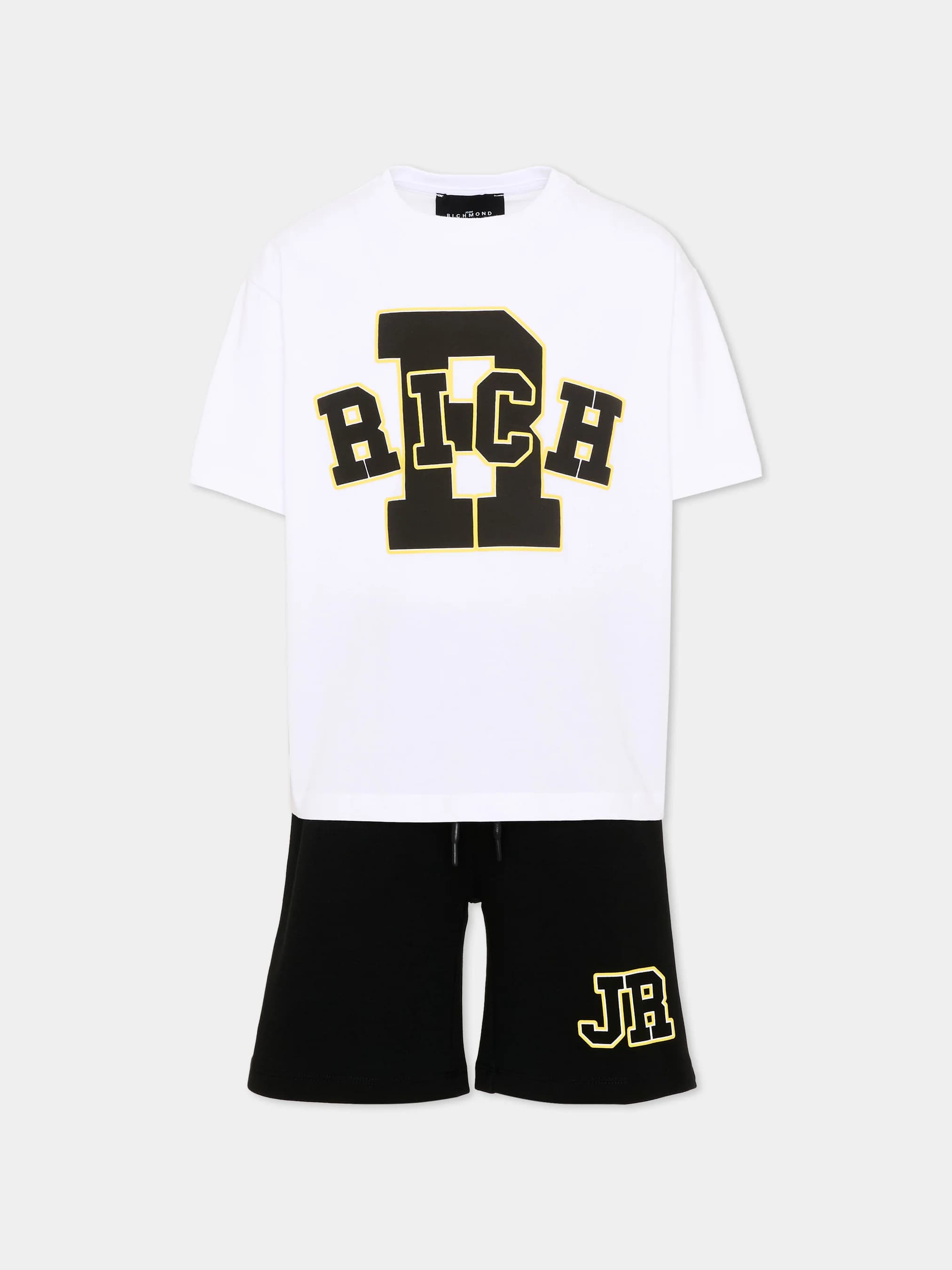John Richmond Junior T-Shirt and Shorts Set Zanzam with College JR Logo