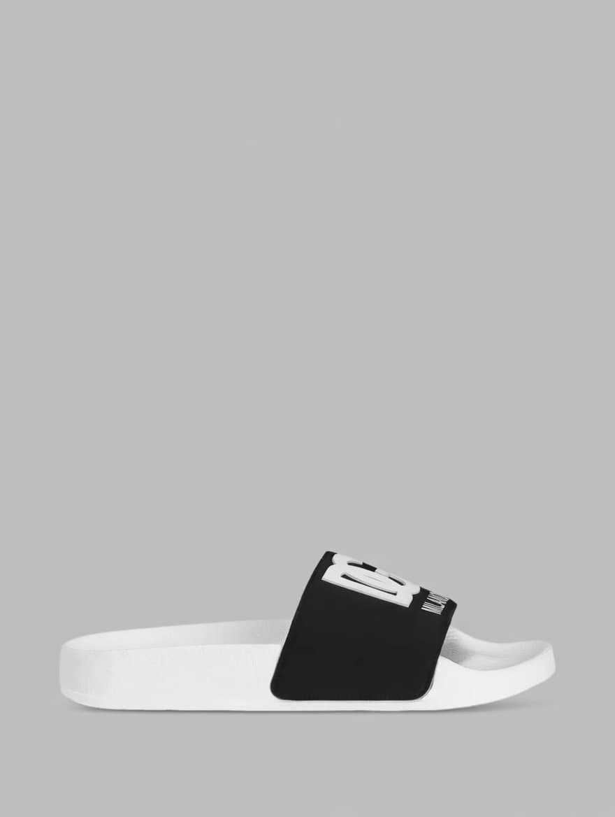 Dolce & Gabbana Kids White Slides with DG Milano Logo