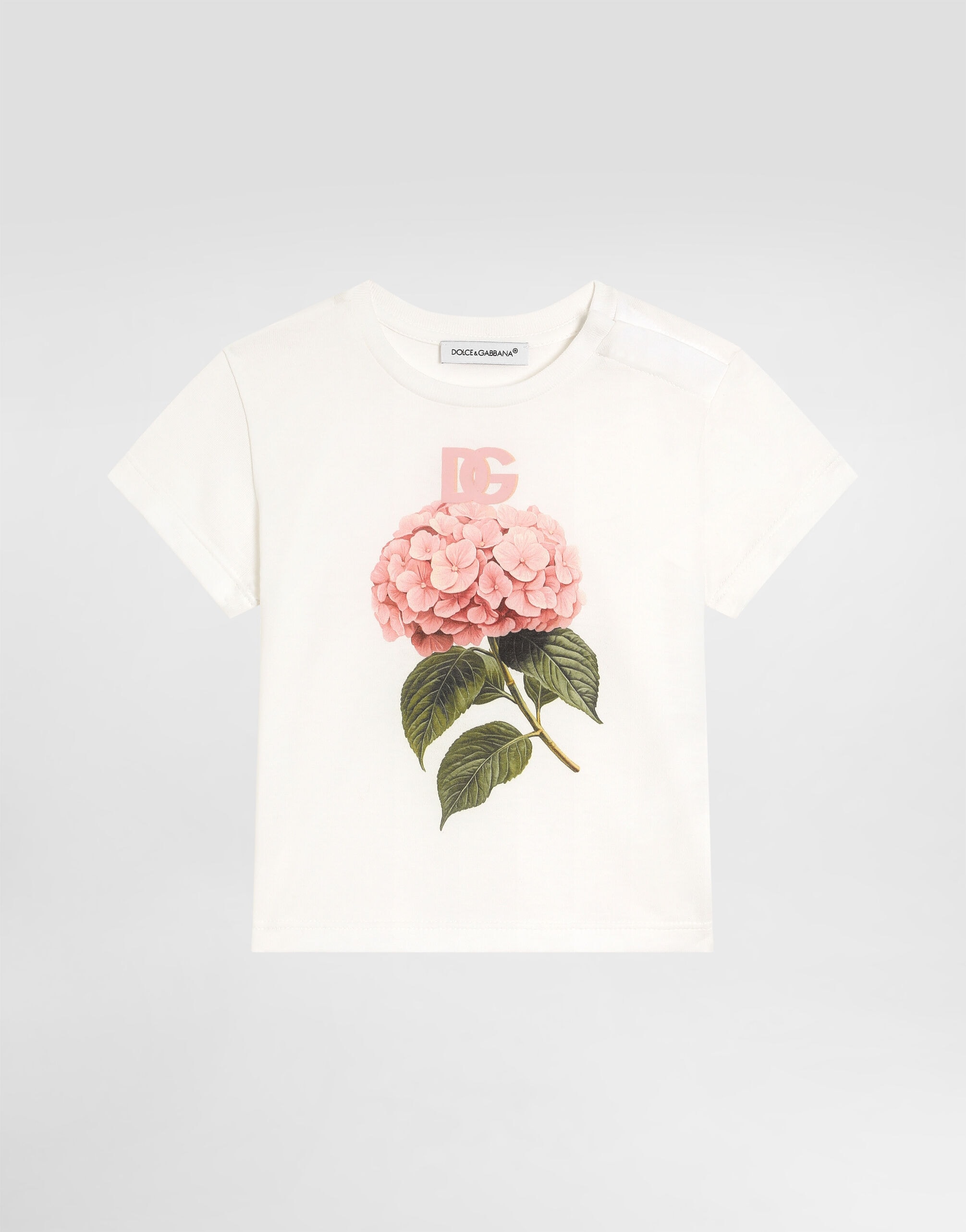 Dolce & Gabbana Kids' Jersey T-Shirt with Hydrangea Print