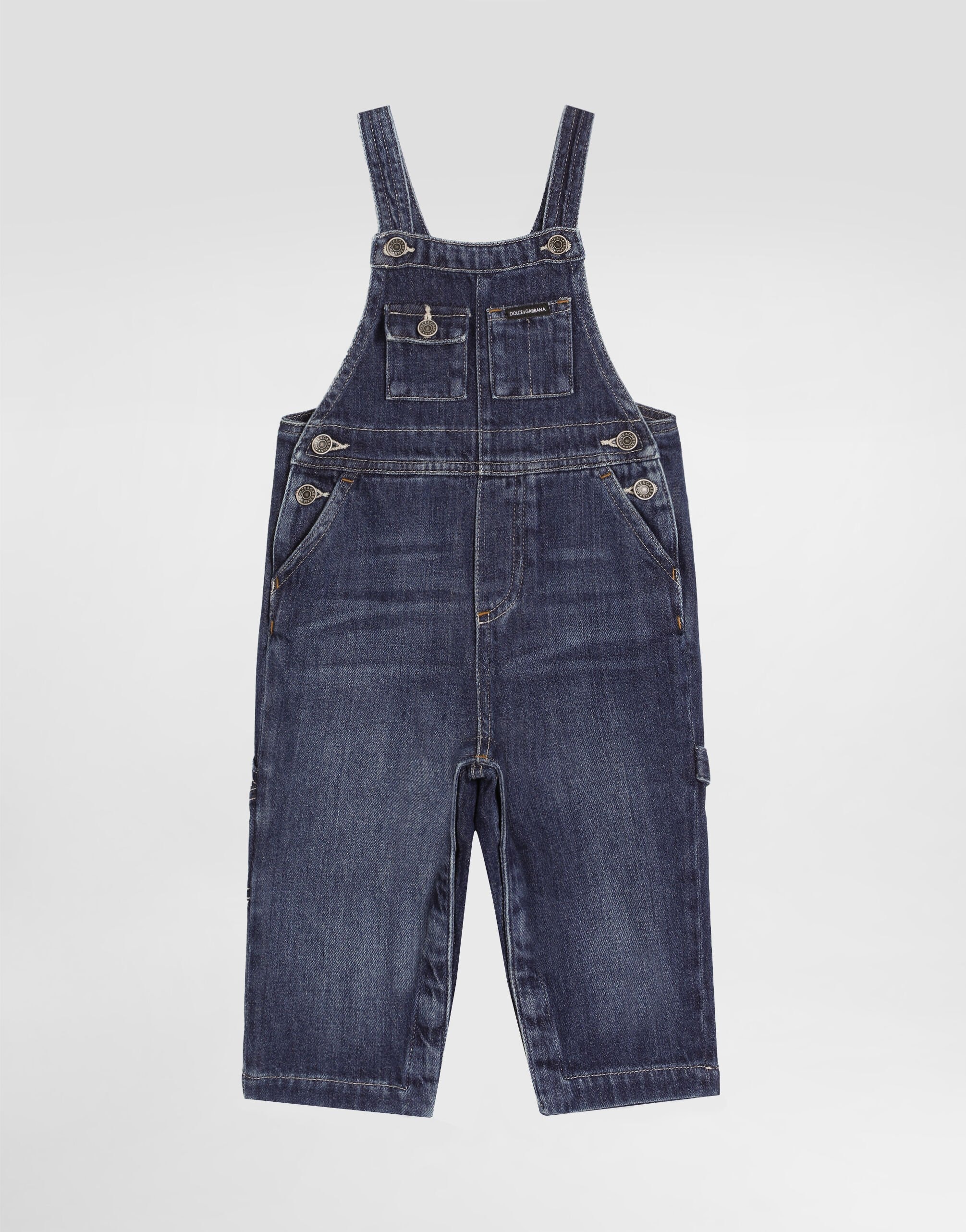 Dolce & Gabbana Kids Cotton Denim Dungarees
