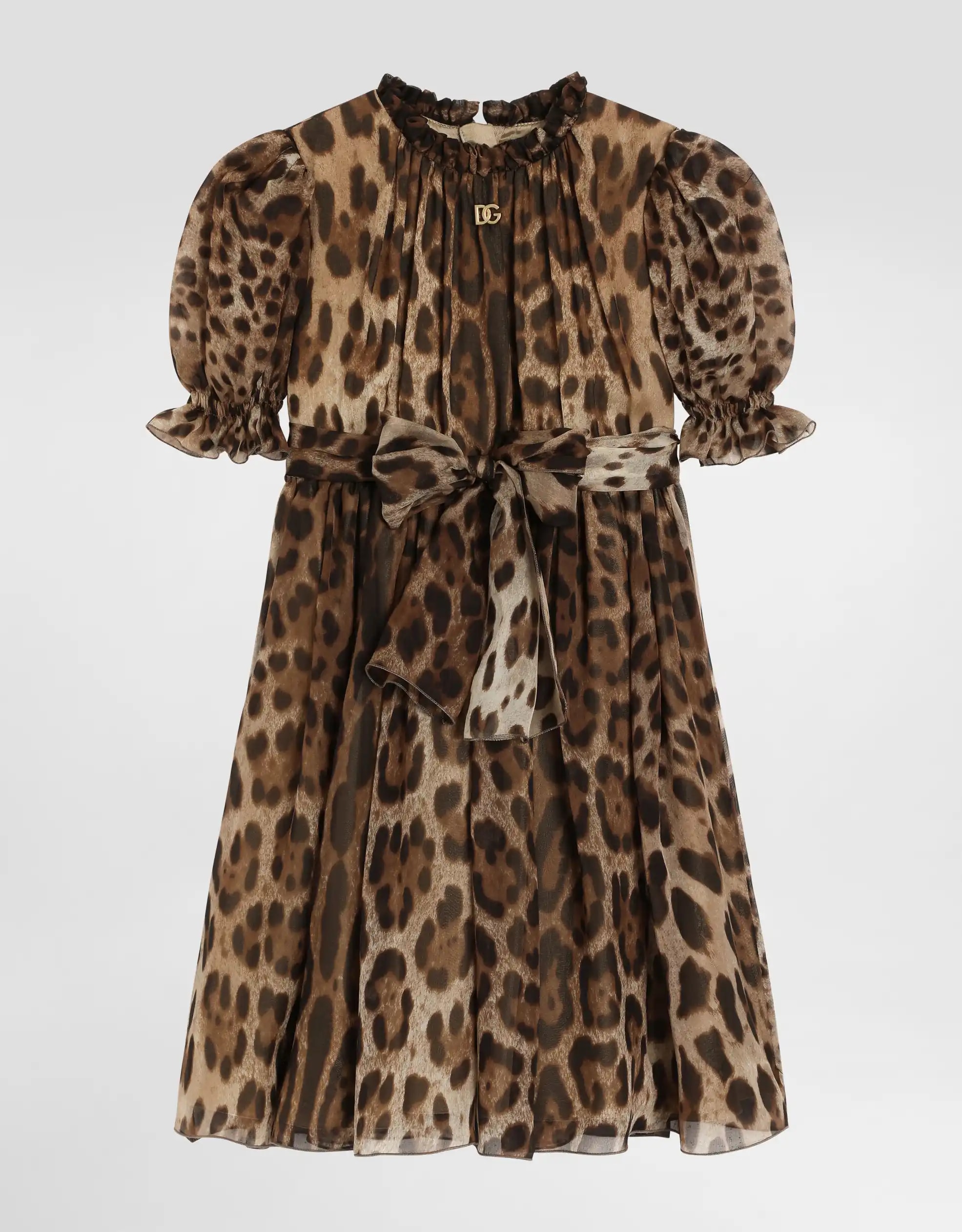 Dolce & Gabbana Kids Leopard-Print Silk Dress
