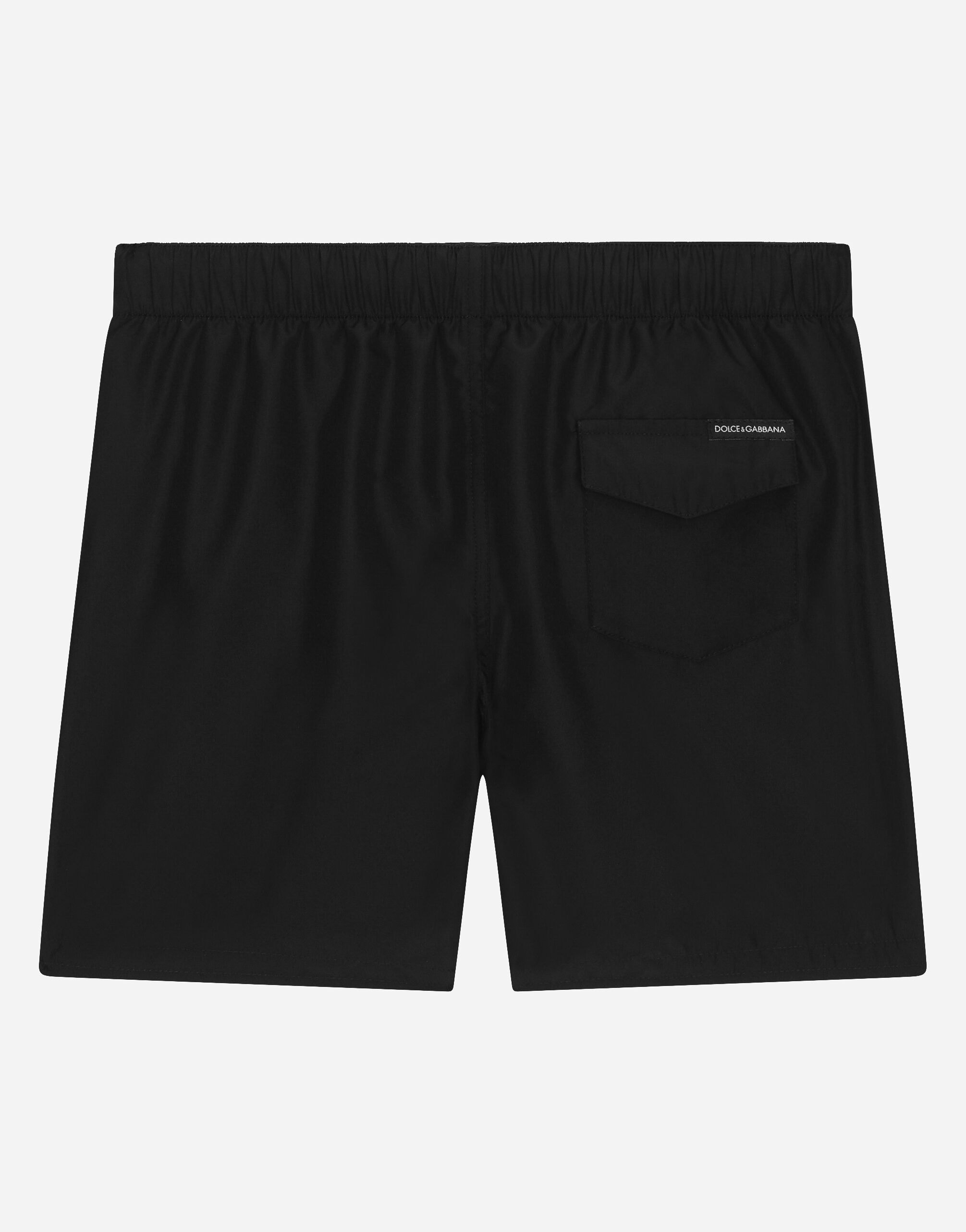 Dolce & Gabbana Kids' Nylon Swim Trunks with DG Milano Logo Print