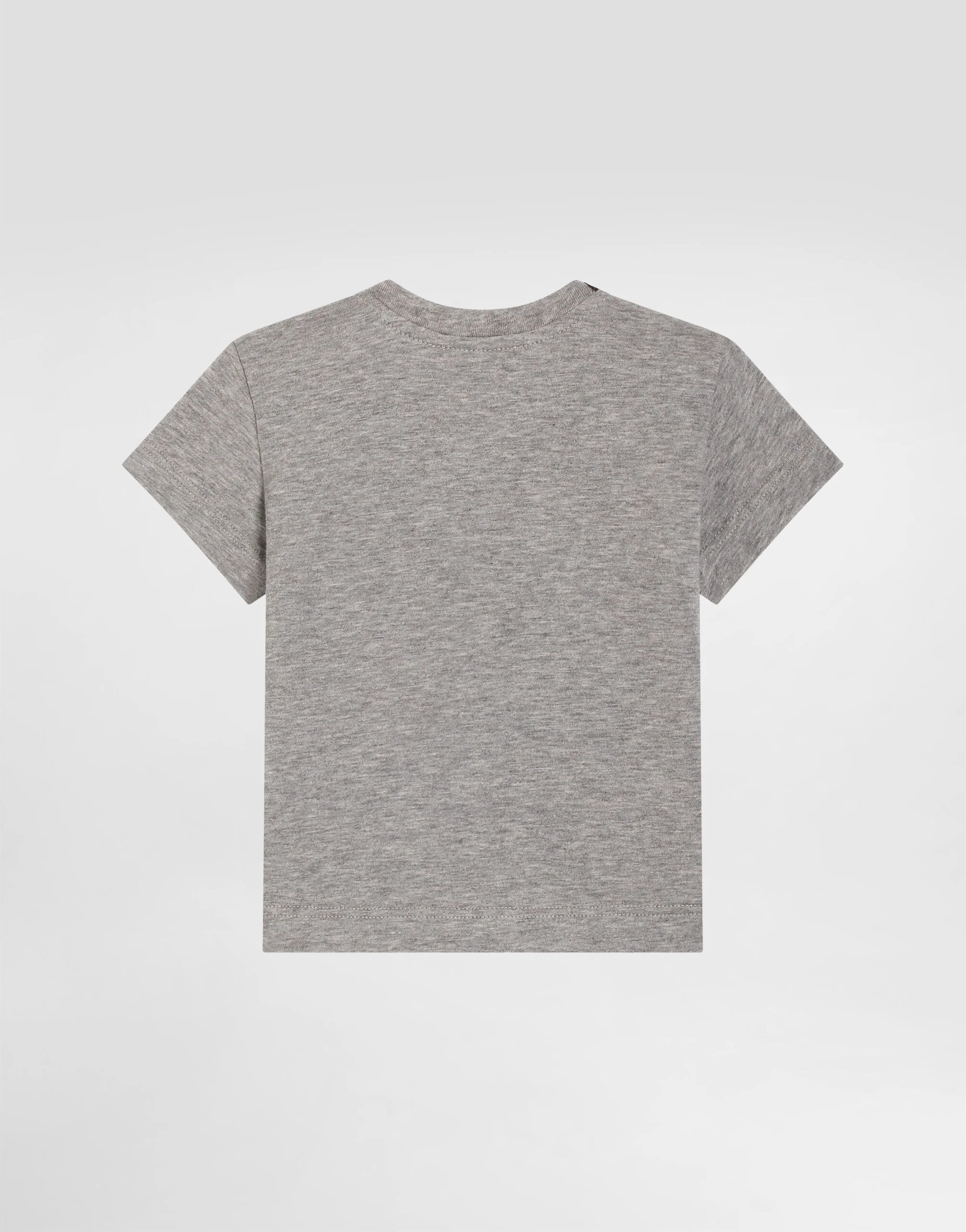 Dolce & Gabbana Kids Bicolour Cotton T-Shirt with Embroidered DG Logo