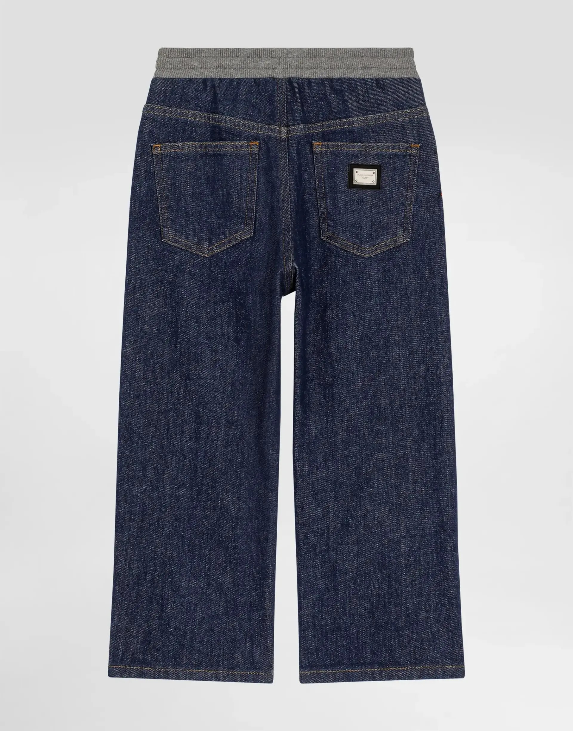 Dolce & Gabbana Kids' 5-Pocket Denim Trousers with Embossed Embroidery