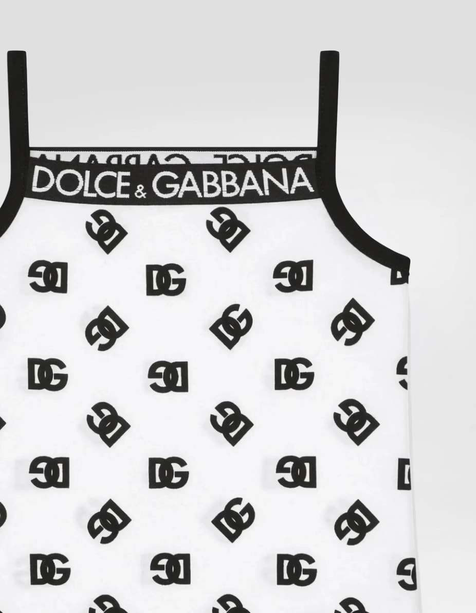 Dolce & Gabbana Kids Cotton tank top with DG logo print