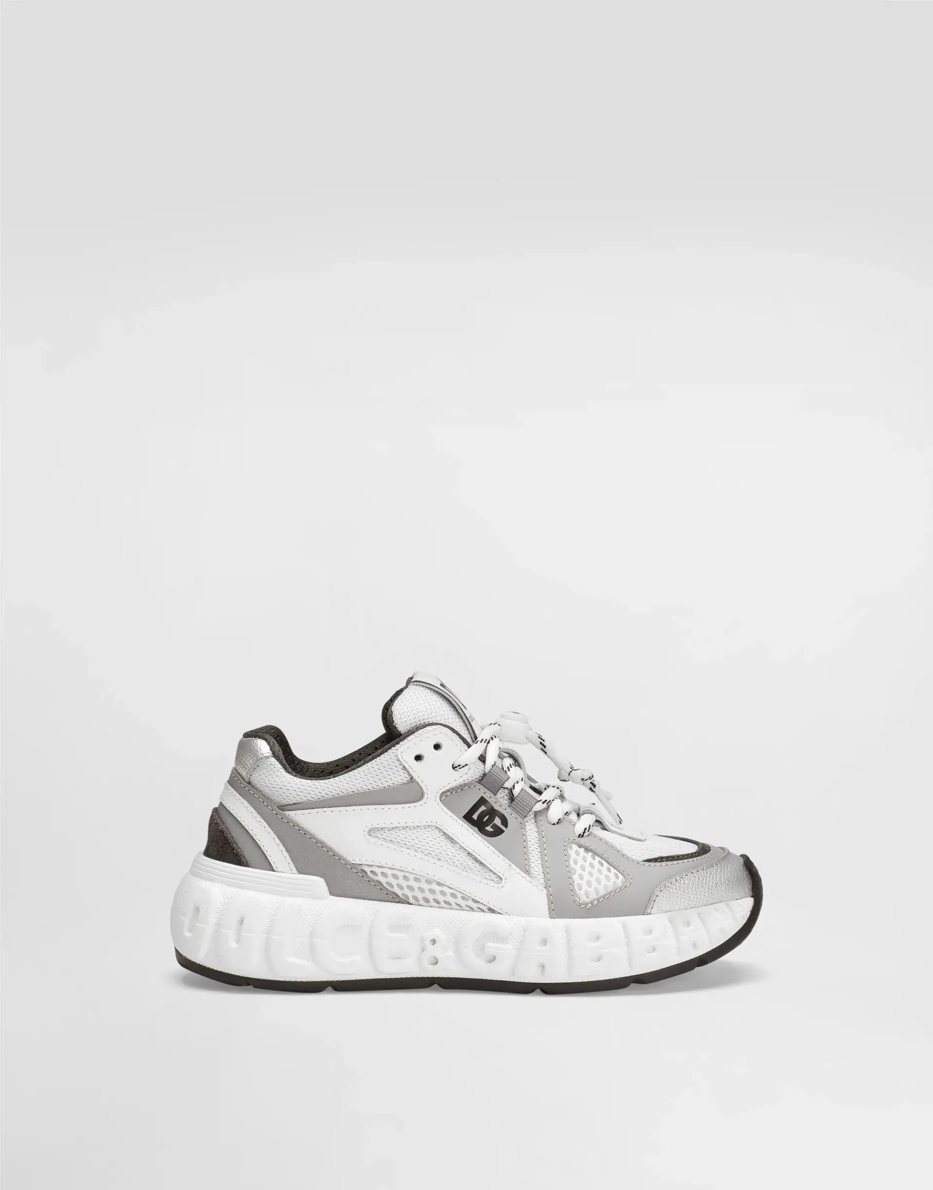 Dolce & Gabbana Kids Sneakers in mixed materials with DG logo