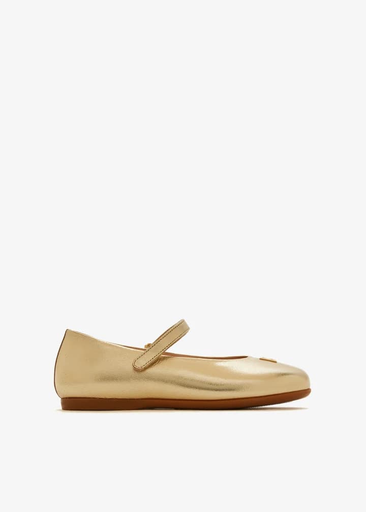 The Dolce & Gabbana Kids Laminated Nappa Leather Ballet Flats